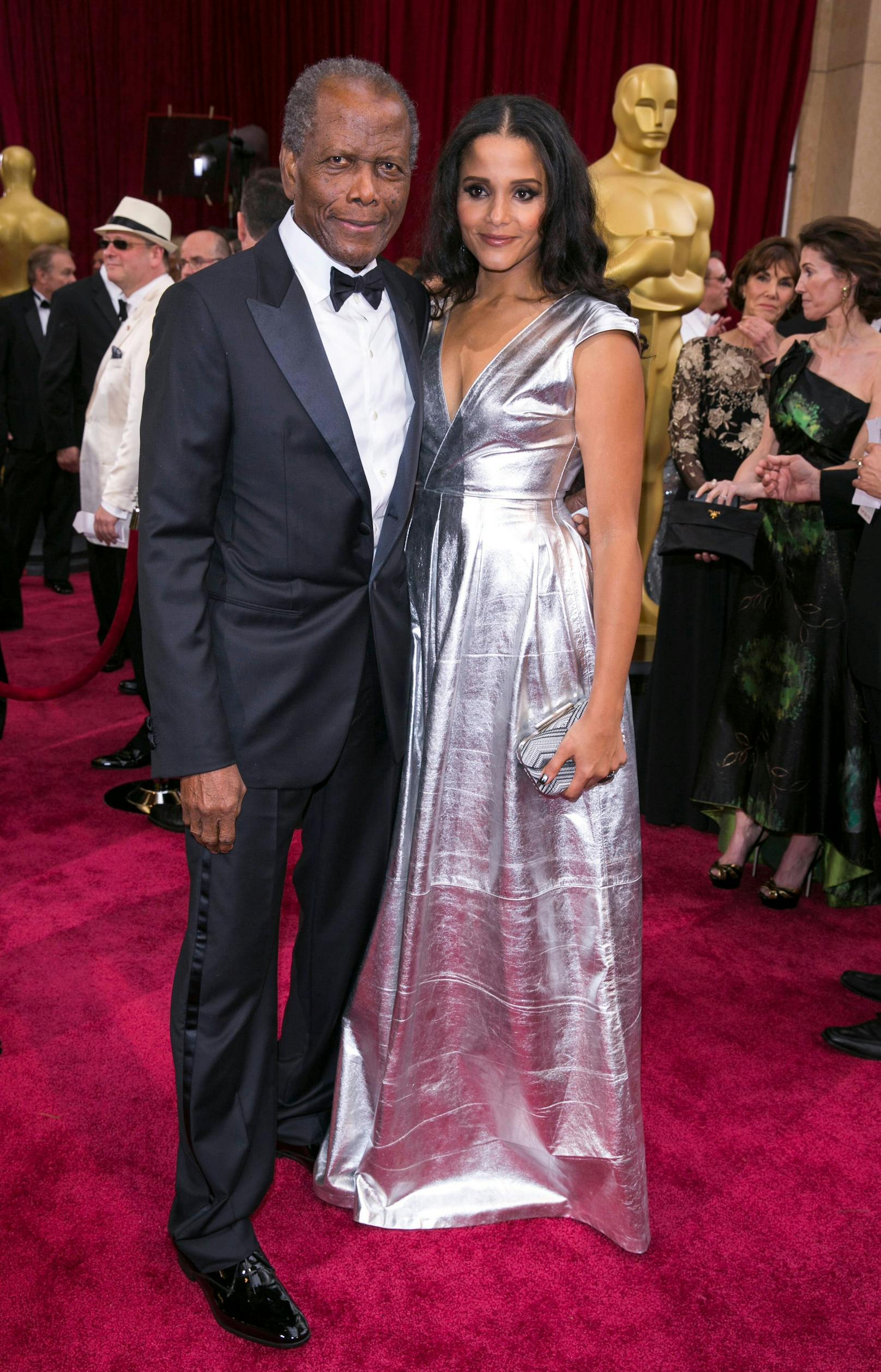 Sidney Poitier mit seiner Tochter Sydney Tamiia Poitier bei der Oscar-Verleihung 2014