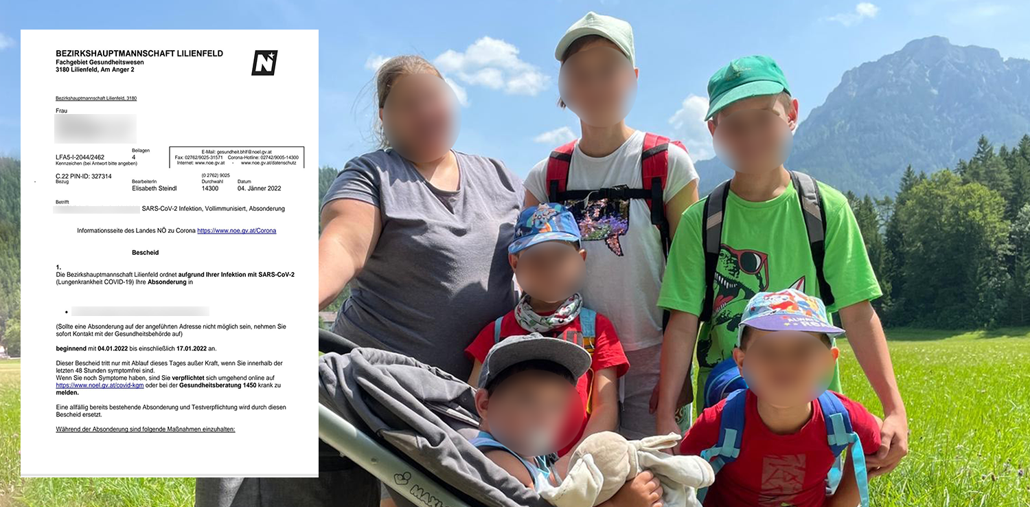 Obwohl sie nicht zusammen wohnen, musste eine ganze Familie sich absondern. 