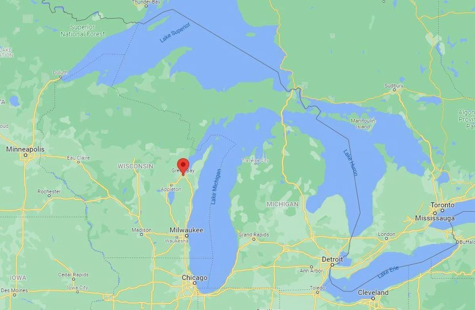 Die Green Bay im Lake Michigan ist noch nicht vollständig zugefroren.