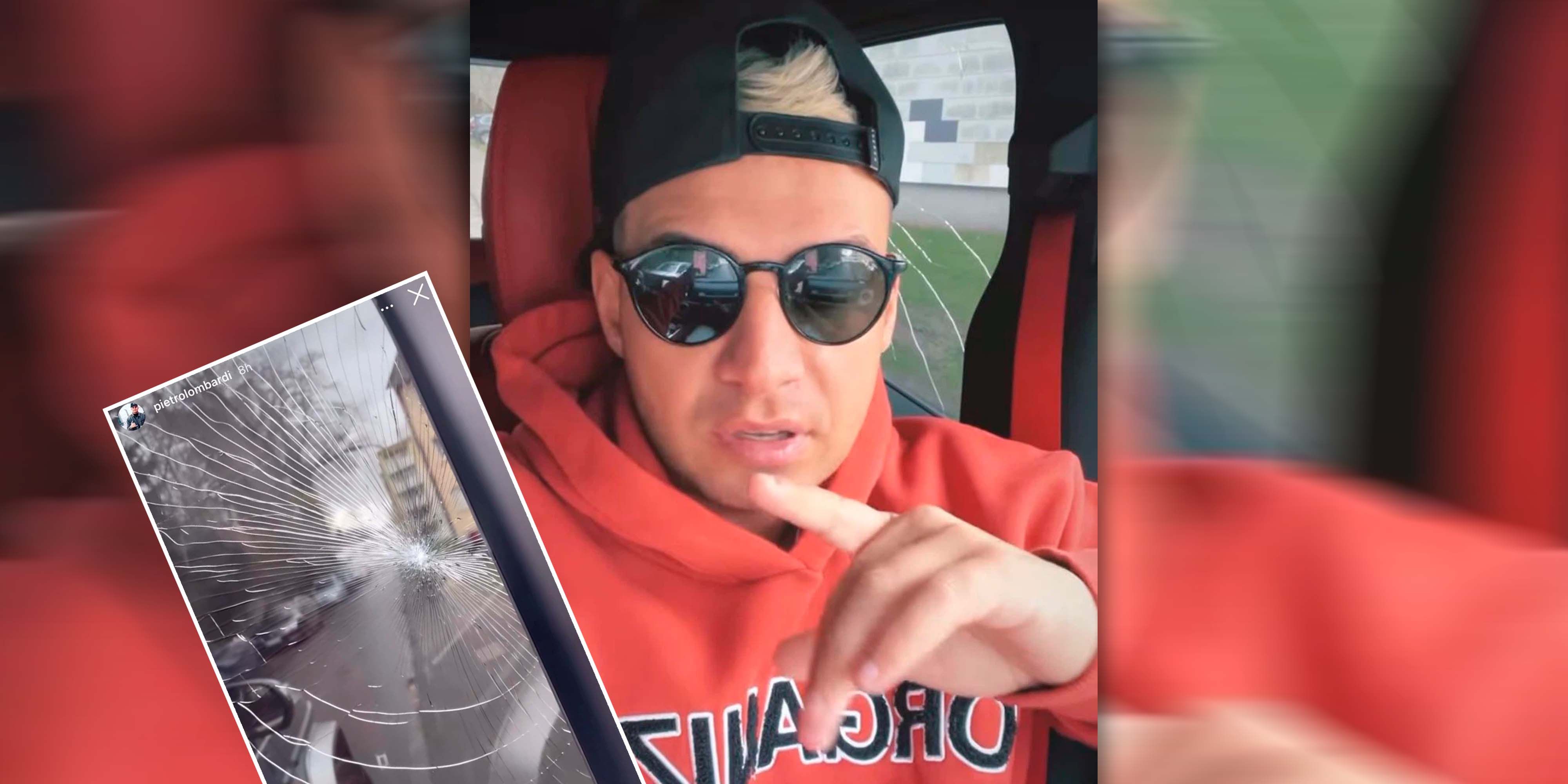 Pietro zeigt den Schaden an seinem Mercedes.