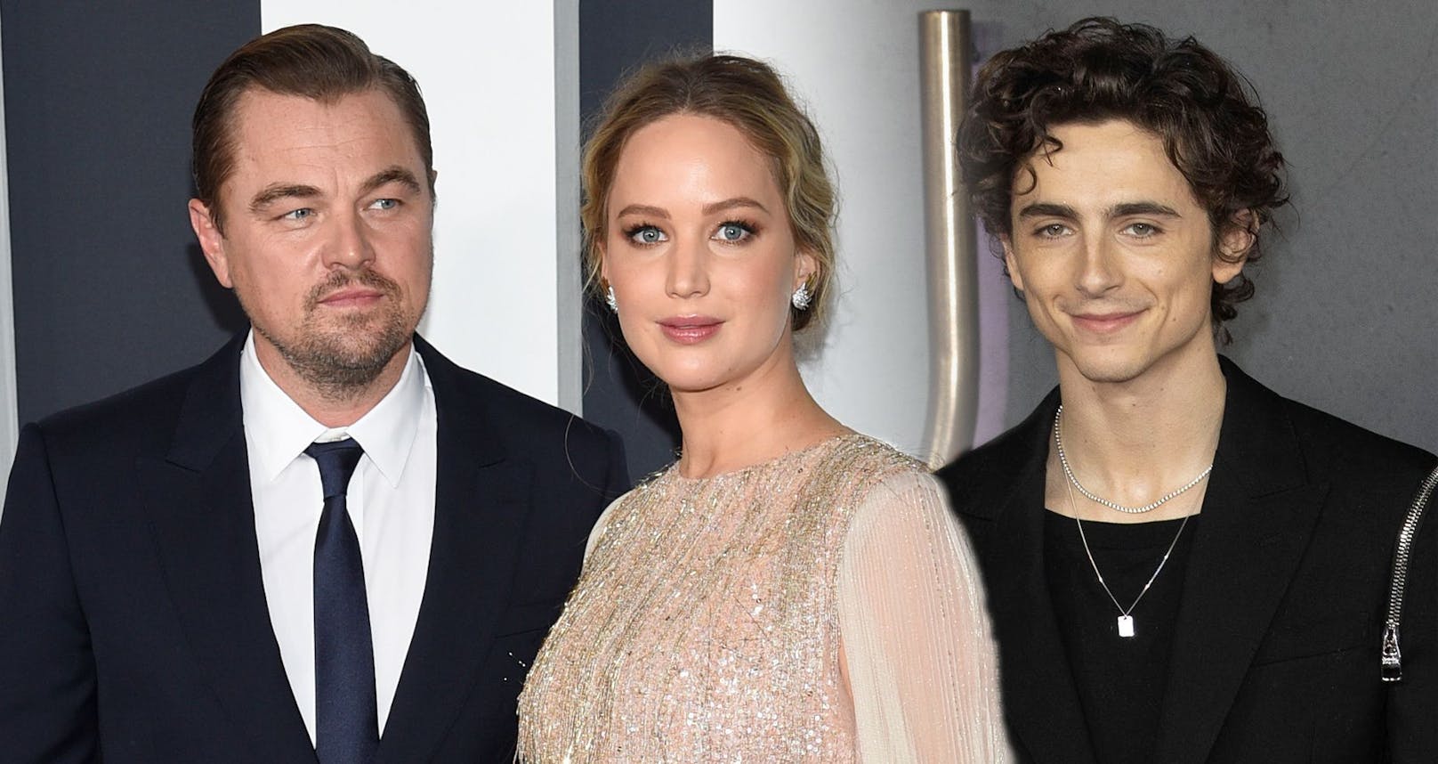 Leonardo DiCaprio, Jennifer Lawrence, Timothée Chalamet