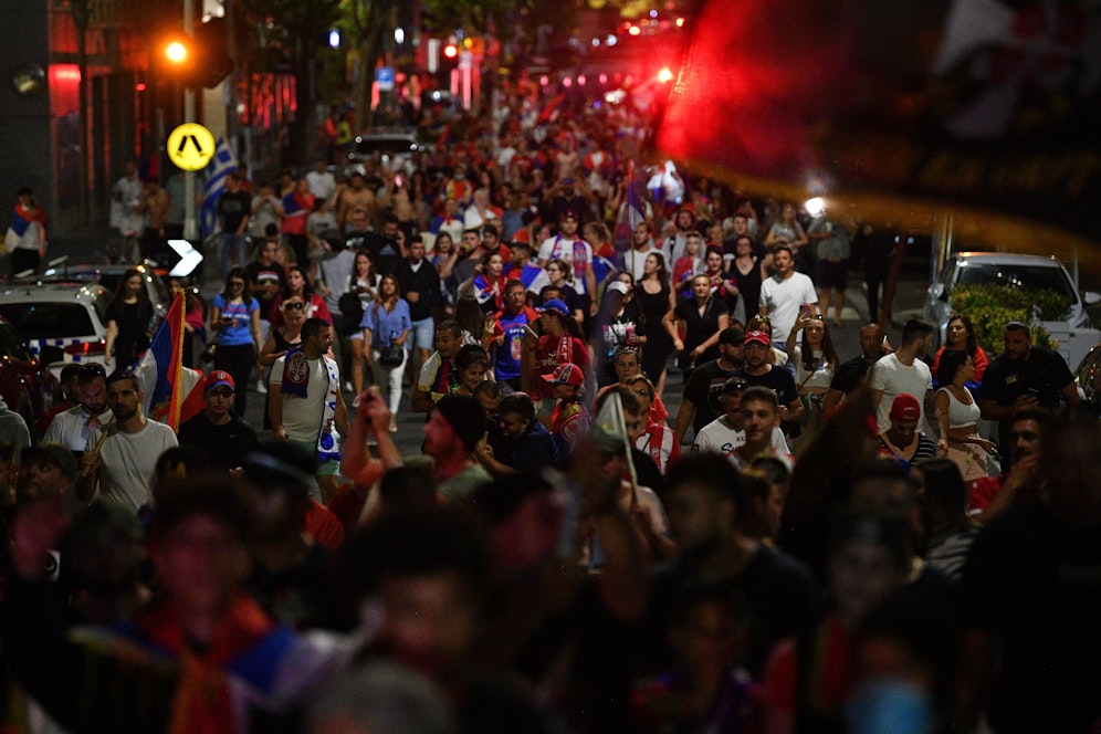 Fans von Novak Djokovic in Melbourne. 
