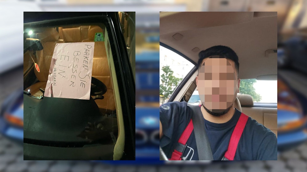 Die Nachricht klebte sie einfach auf die Autoscheibe.