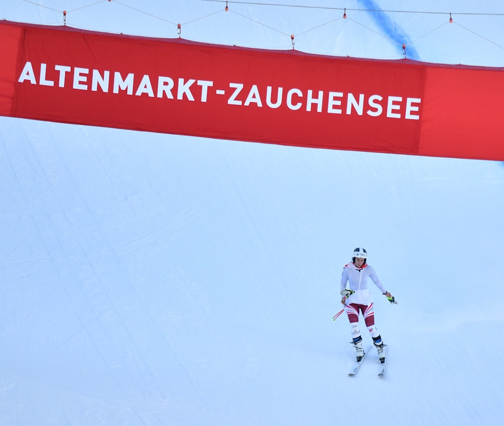 Michaela Heider kam in Zauchensee spektakulär zu Sturz. 