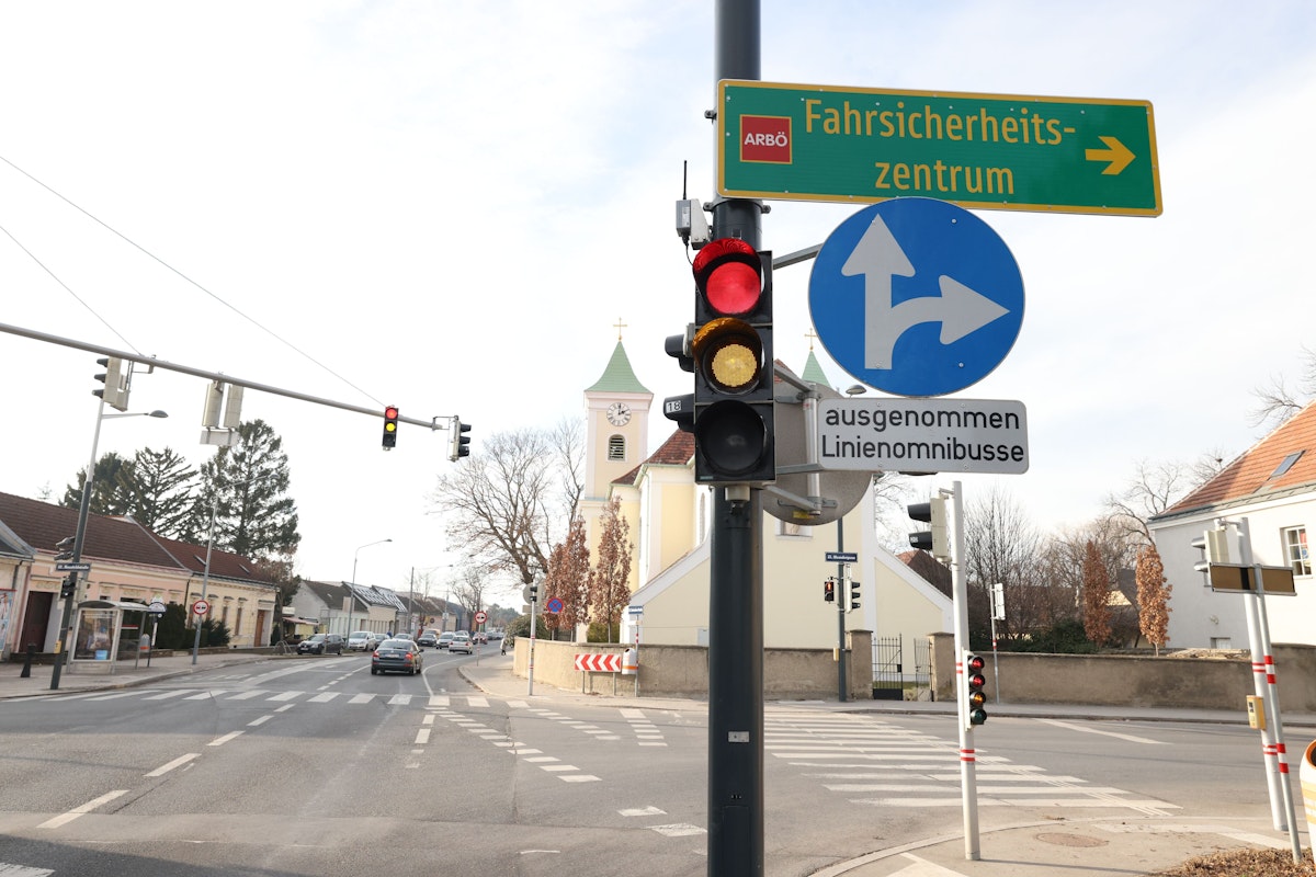 Wiens erste Countdown-Ampel leuchtet jetzt in der Donaustadt.