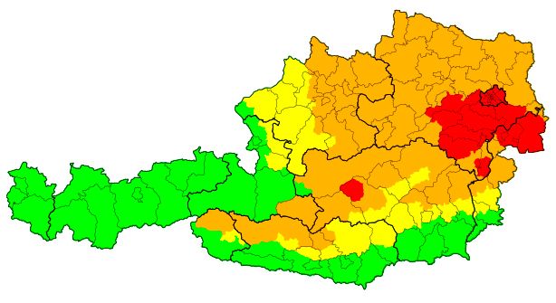 Aktuelle Sturmwarnungen. Ab 22 Uhr beruhigt sich das Wetter wieder.