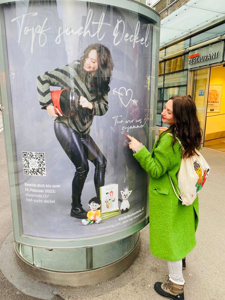 42-Jährige sucht mit diesem Plakat vor der Oper in Zürich nach einem Vater für ihre zukünftigen Kinder.