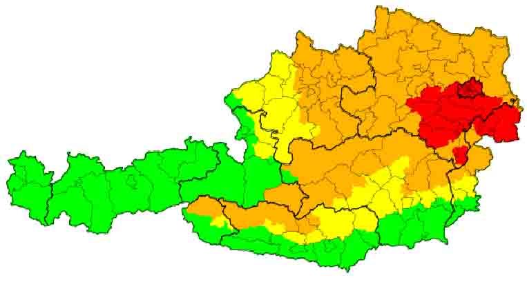 Aktuelle Unwetterwarnungen