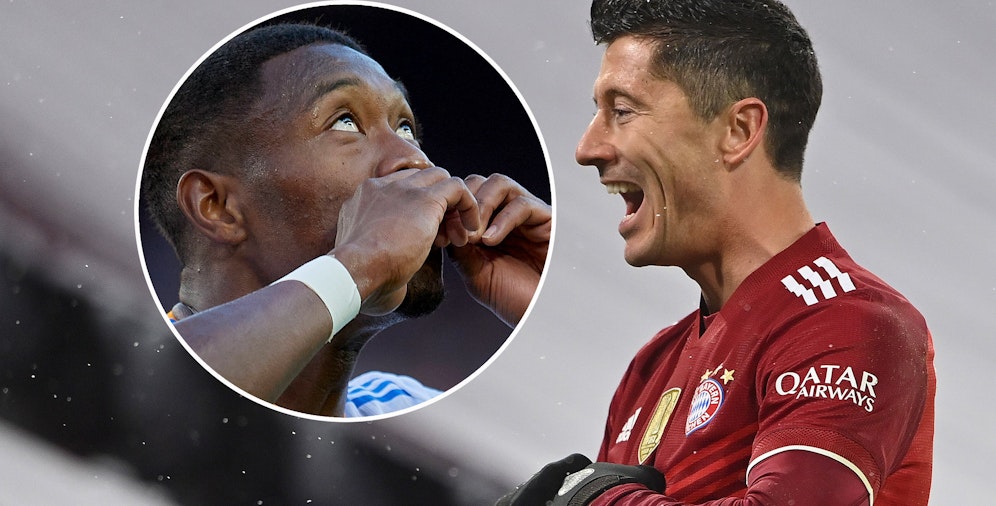 Robert Lewandowski (r.) und David Alaba jubeln