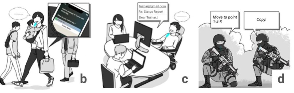 Mit der Technologie kann ein Gerät Text aufzeichnen, ohne dass dieser von einer Person ausgesprochen werden muss.