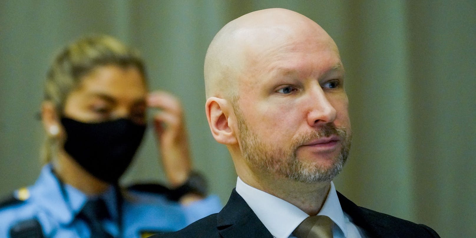 Der rechtsextreme Anders Breivik bei seiner heutigen Anhörung.