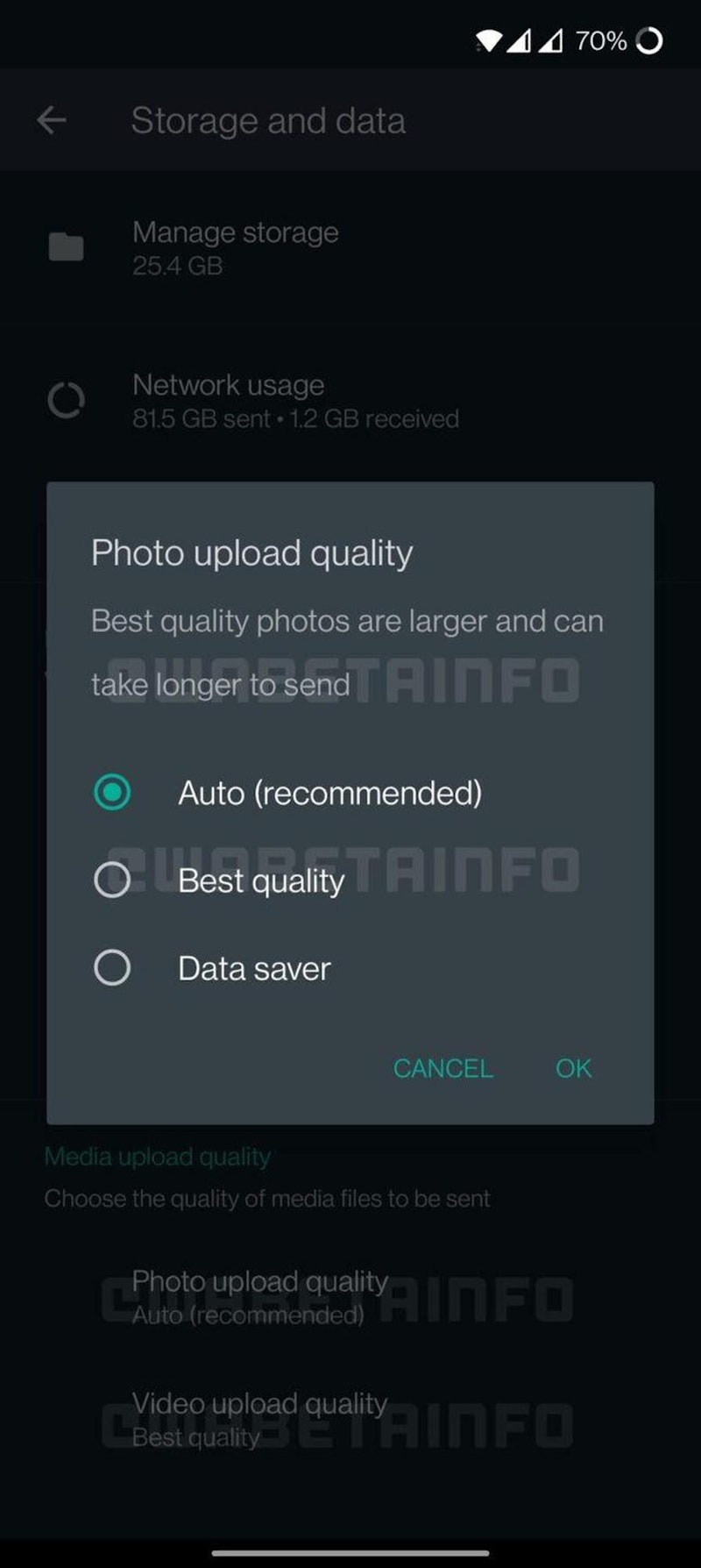 So können Bilder künftig in verschiedenen Qualitäten verschickt werden.