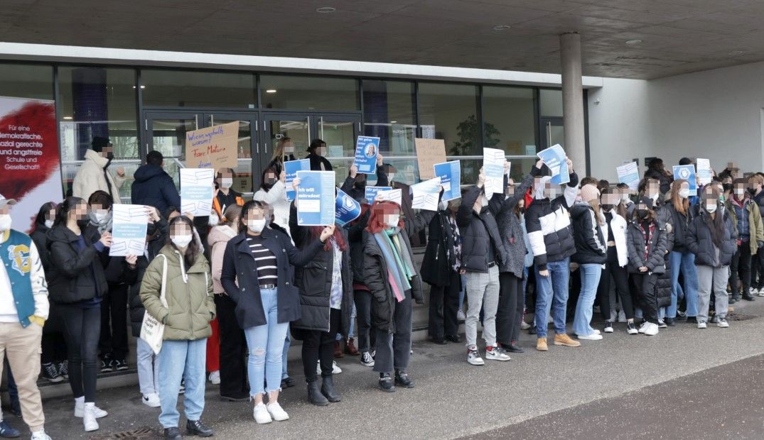 Am BRG Hamerling in Linz gab es eine Demo.