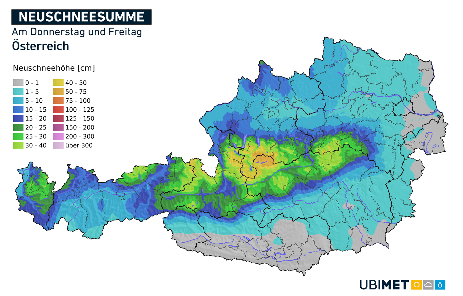Neuschnee am Donnerstag und Freitag.