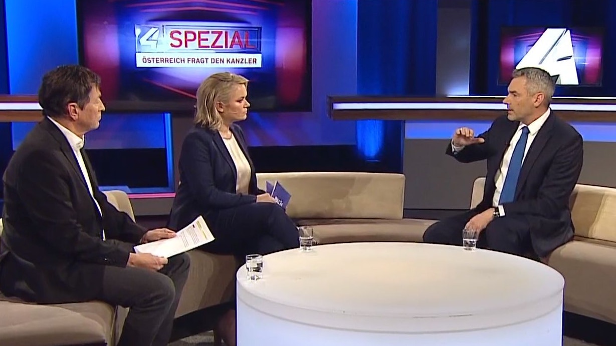 Bundeskanzler Karl Nehammer stellte sich in PULS24 den Fragen der Österreicher (20. Jänner 2022).