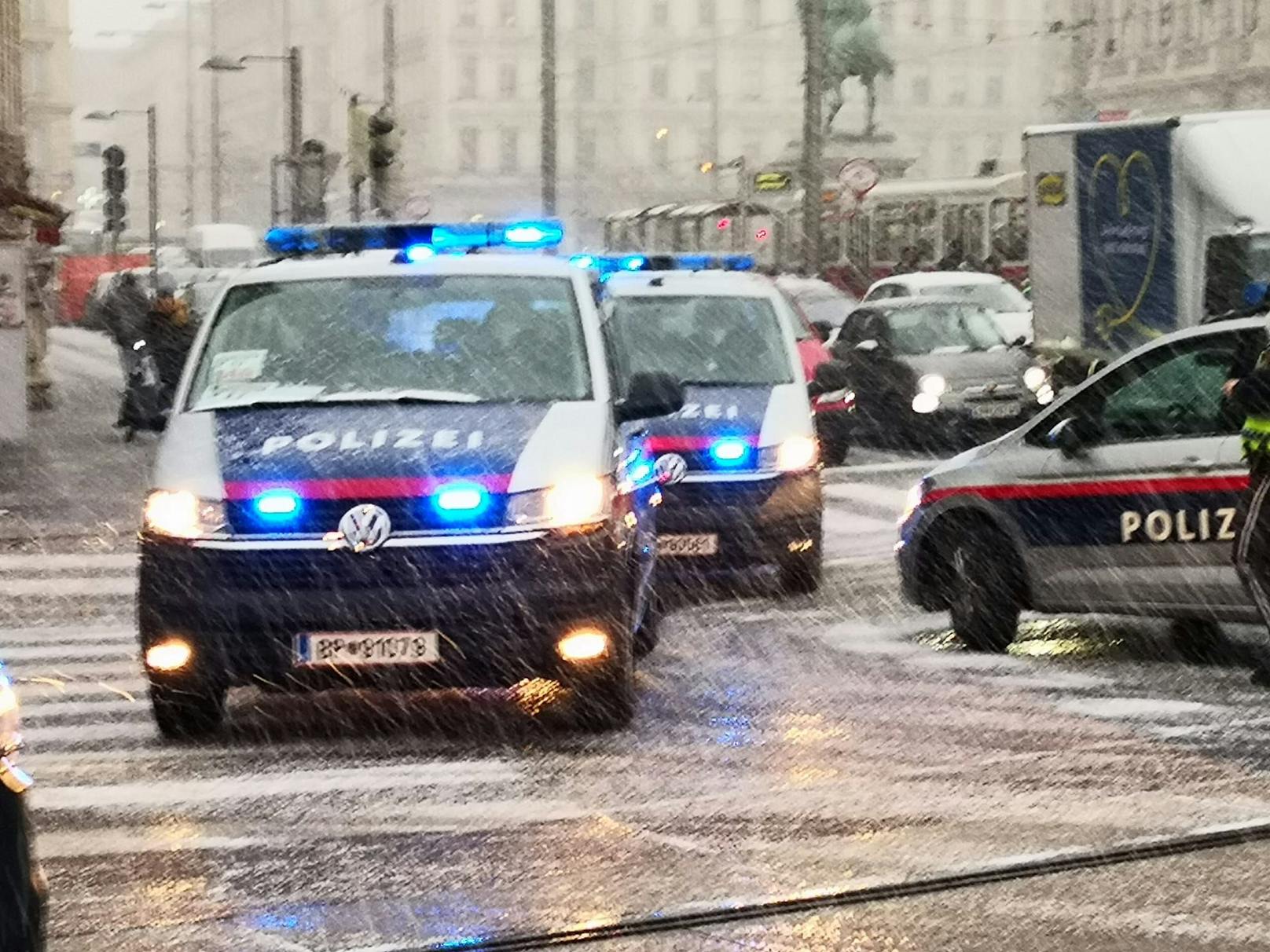 Mitten während den Anti-Impfpflicht-Demos am 20. Jänner 2022 brach der Wettersturz mit einem blitzartigen Graupelschauer über Wien herein.