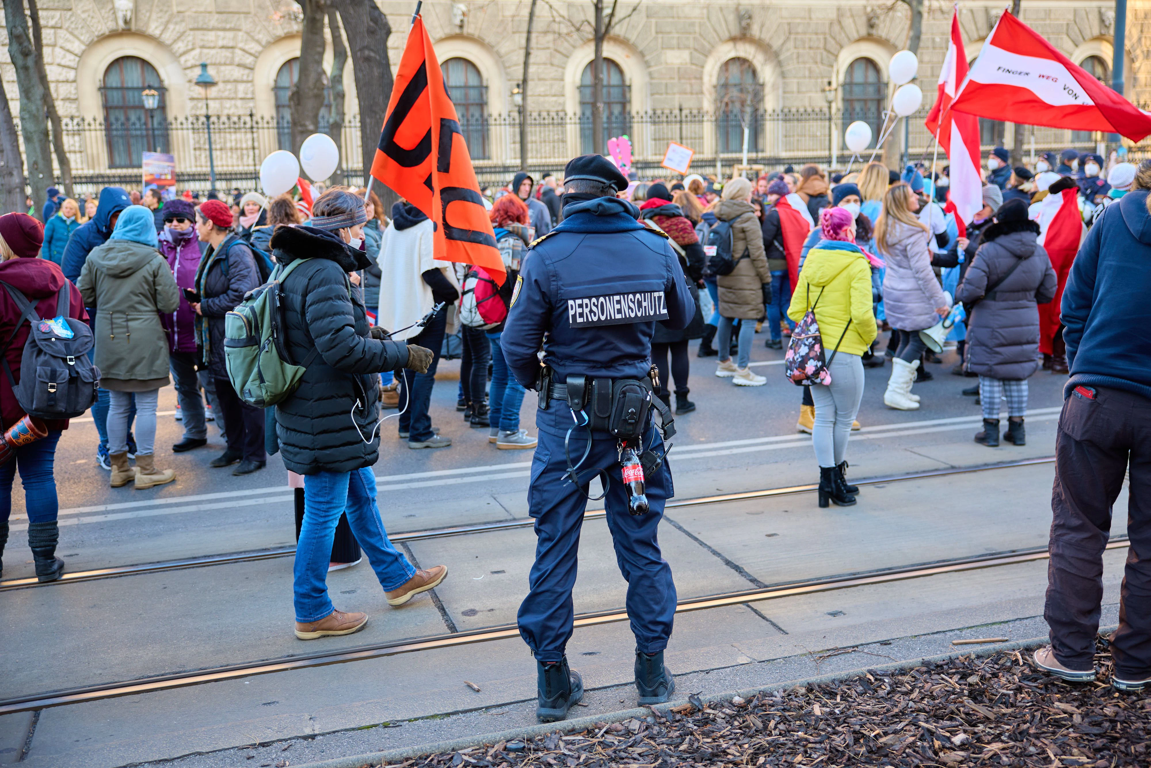 Symbolbild: Immer wieder kommt es in Österreich zu Demonstrationen gegen die Covid-Maßnahmen.
