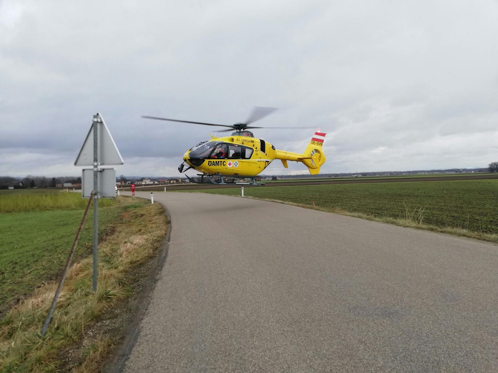 Der Notarzthubschrauber war im Einsatz.