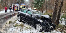 Pkw kam von verschneiter Forststraße ab: Zwei Verletzte