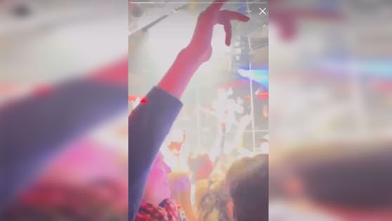 Screenshot aus dem Party-Video, das eine Feiernde auf Instagram postete