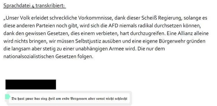 Auszug aus dem Chatverlauf