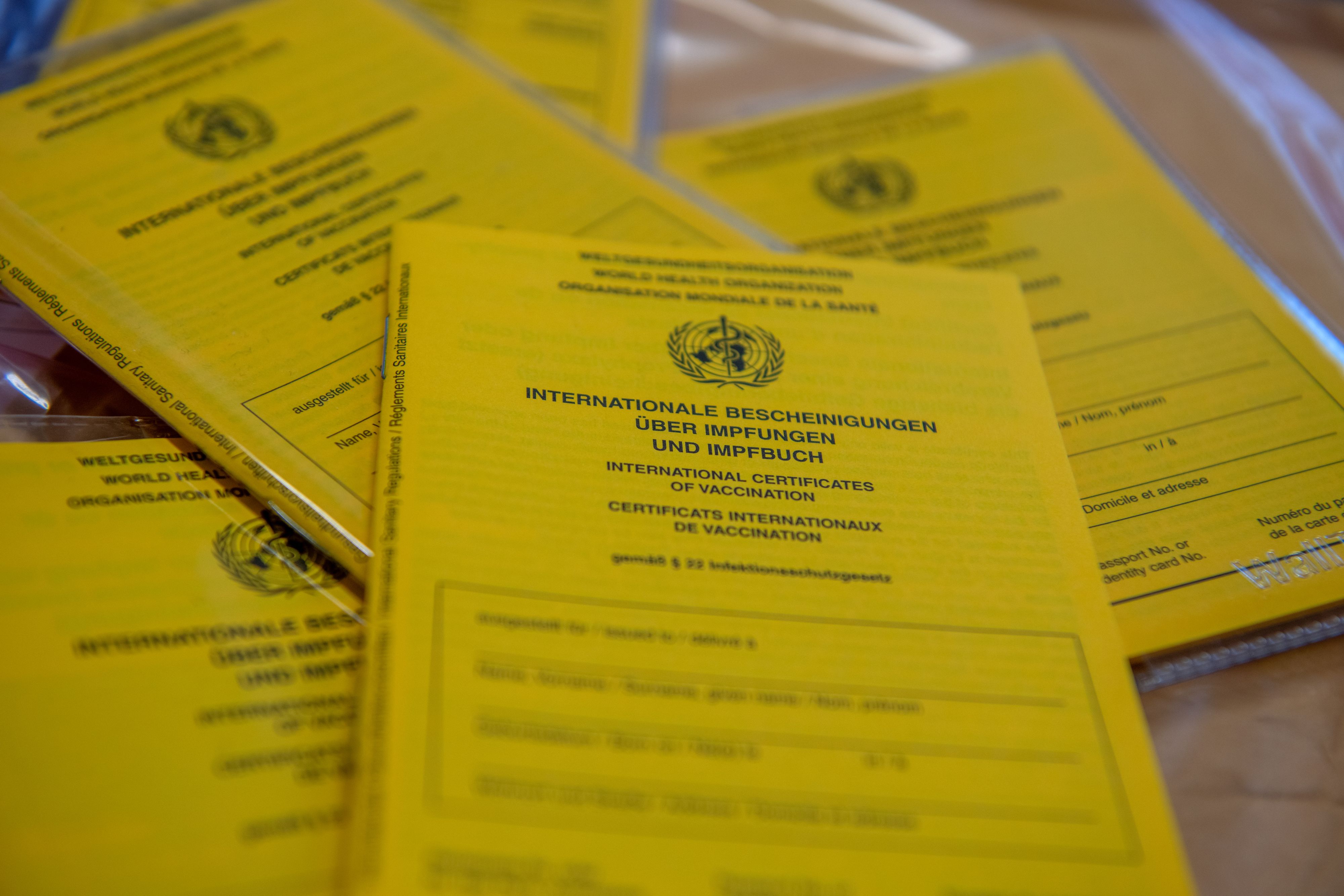 Download von www.picturedesk.com am 24.01.2022 (14:24).  PRODUCTION - 17 January 2022, Bavaria, Dillingen: Blank vaccination cards are on file at the Criminal Investigation Department. These vaccination cards were seized in the course of the investigation against a doctor who issued patients vaccination cards with an entry of a Corona vaccination without having vaccinated them. (to dpa "Vaccination fraud continues - investigators reckon with high number of unreported cases") Photo: Stefan Puchner/dpa - 20220117_PD11417 - Rechteinfo: Rights Managed (RM)