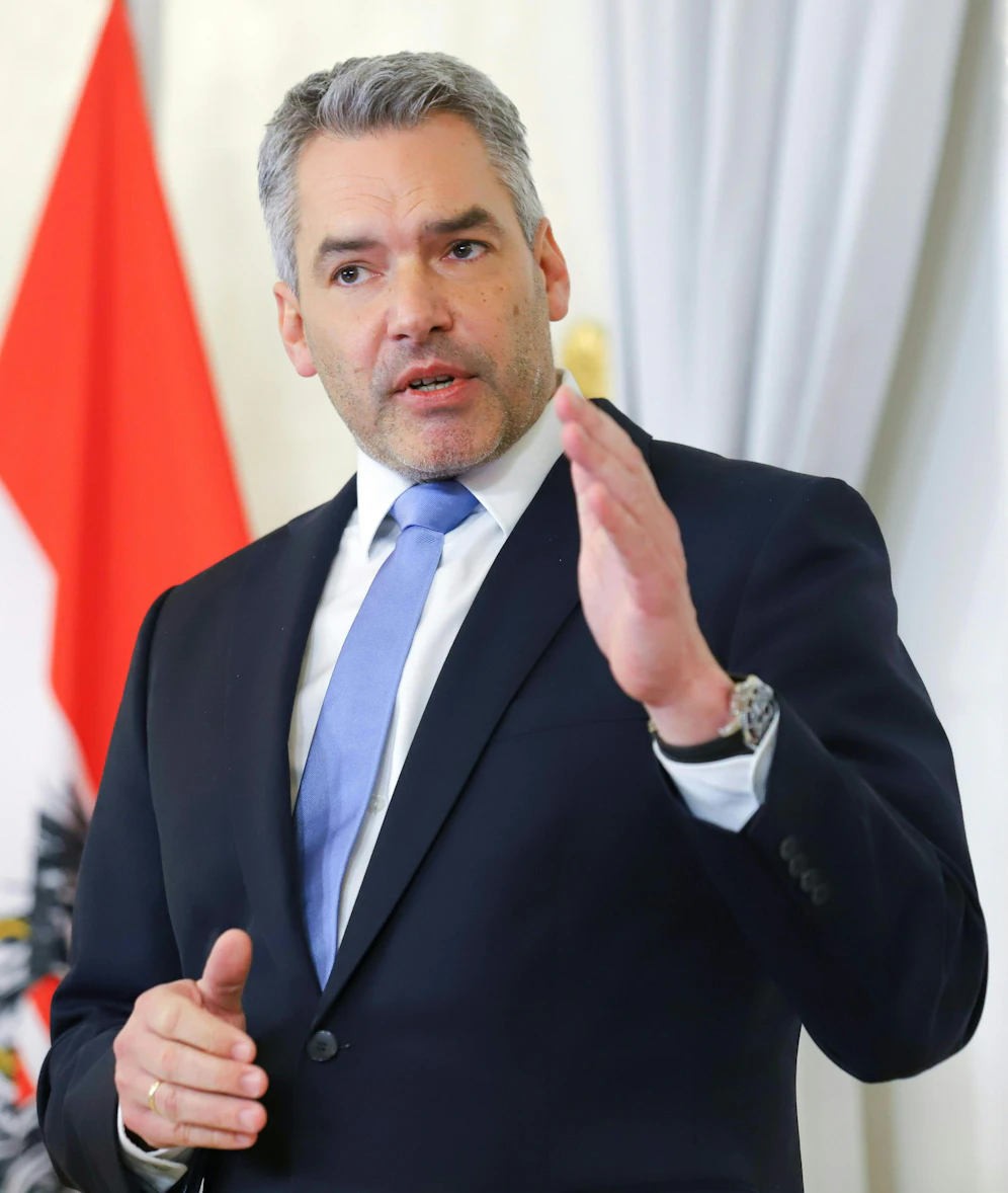 Karl Nehammer äußerte sich am Montag zum Konflikt in der Ukraine.&nbsp;