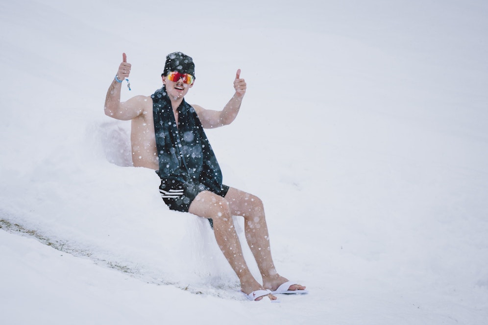 Ausgelassene Stimmung beim Herren-Slalom am Ganslernhang, Kitzbühel. (Archivbild)