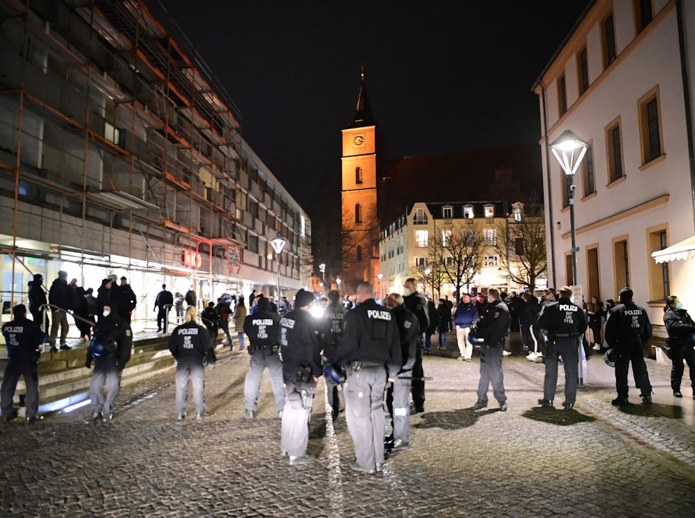 Bilder der Corona-Demo in Bernau bei Berlin (D) am 24. Jänner 2021.