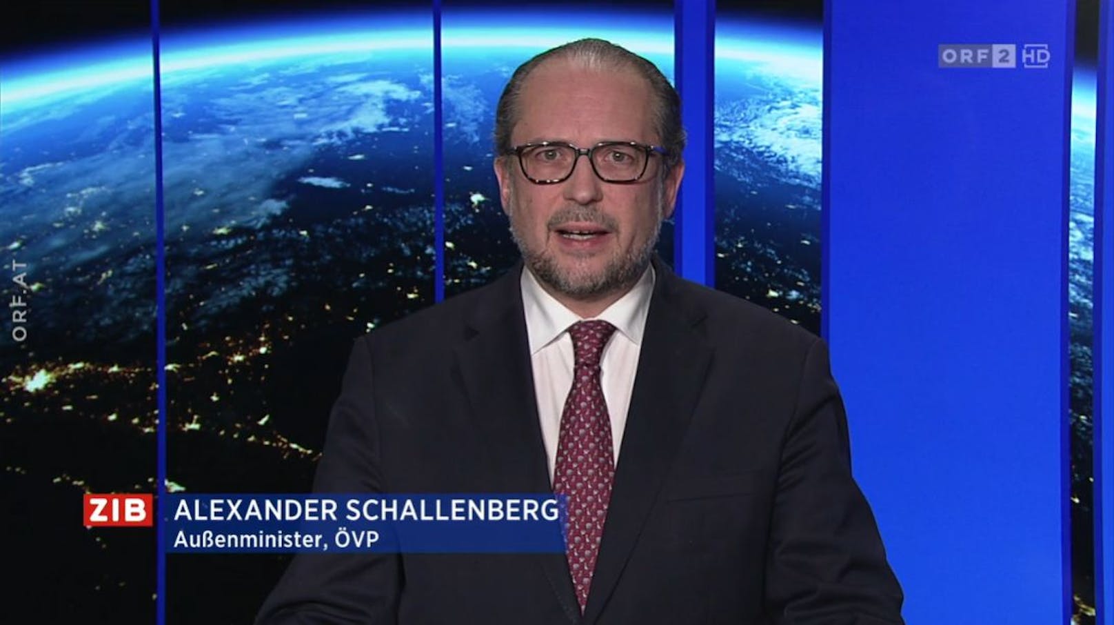 Außenminister Alexander Schallenberg zum Ukraine-Konflikt in der ZIB2 am 25. Jänner 2022.