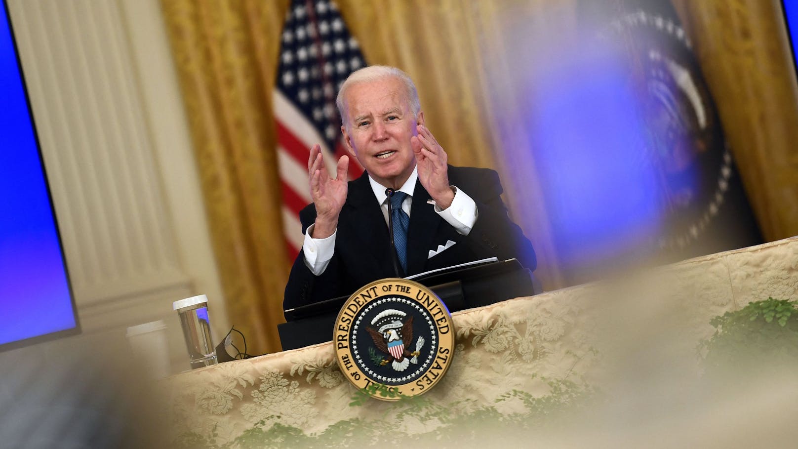 US-Präsident Joe Biden bei der Pressekonferenz im Weißen Haus.