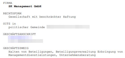 Sebastian Kurz gründete seine GmbH in Niederösterreich.