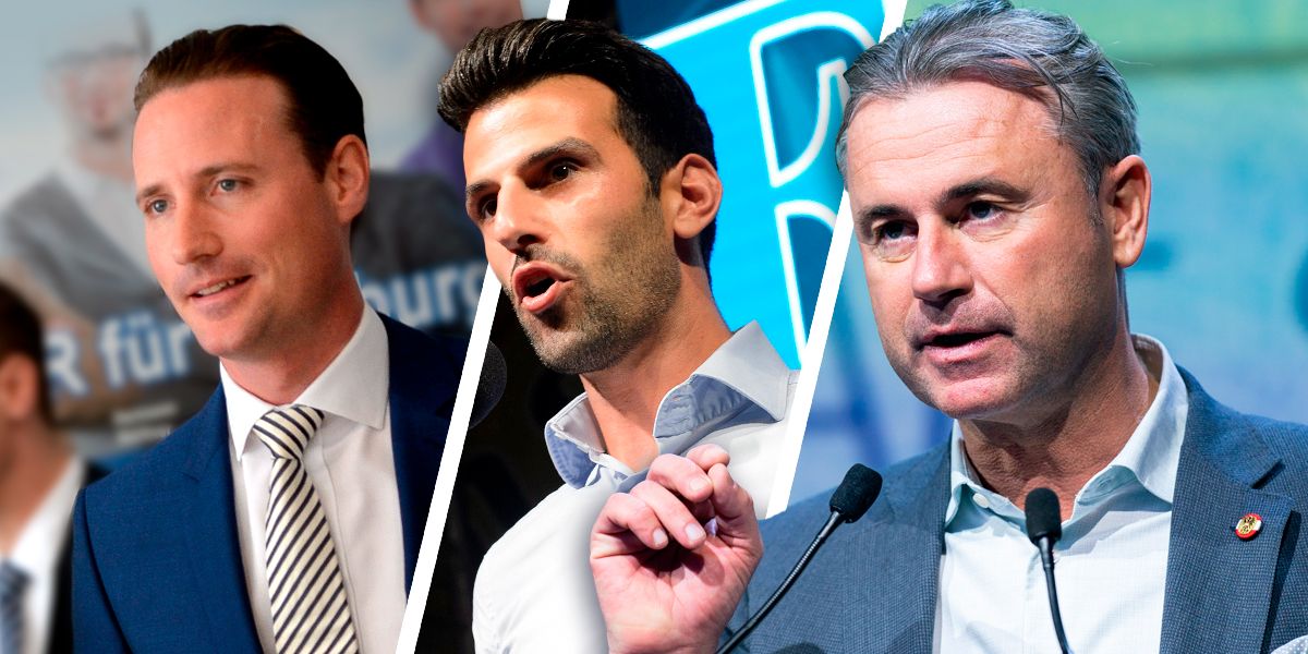 v.l.n.r.: FP-Kultursprecher Volker Reifenberger, FP-NÖ-Chef Udo Landbauer und 3. NR-Präsident Norbert Hofer