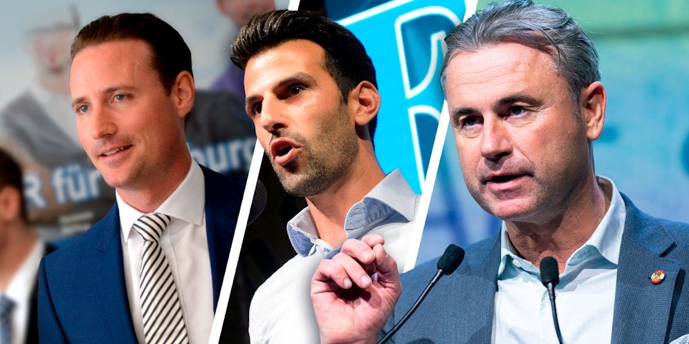 v.l.n.r.: FP-Kultursprecher Volker Reifenberger, FP-NÖ-Chef Udo Landbauer und 3. NR-Präsident Norbert Hofer