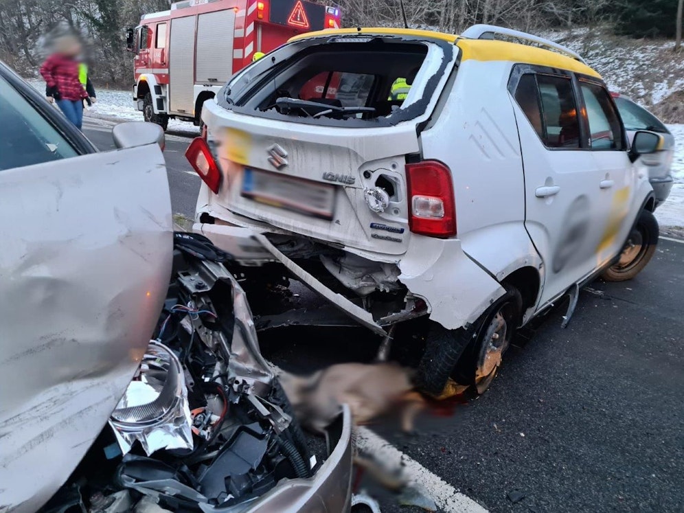 Ein Reh sorgte für einen Crash mit drei Fahrzeugen.