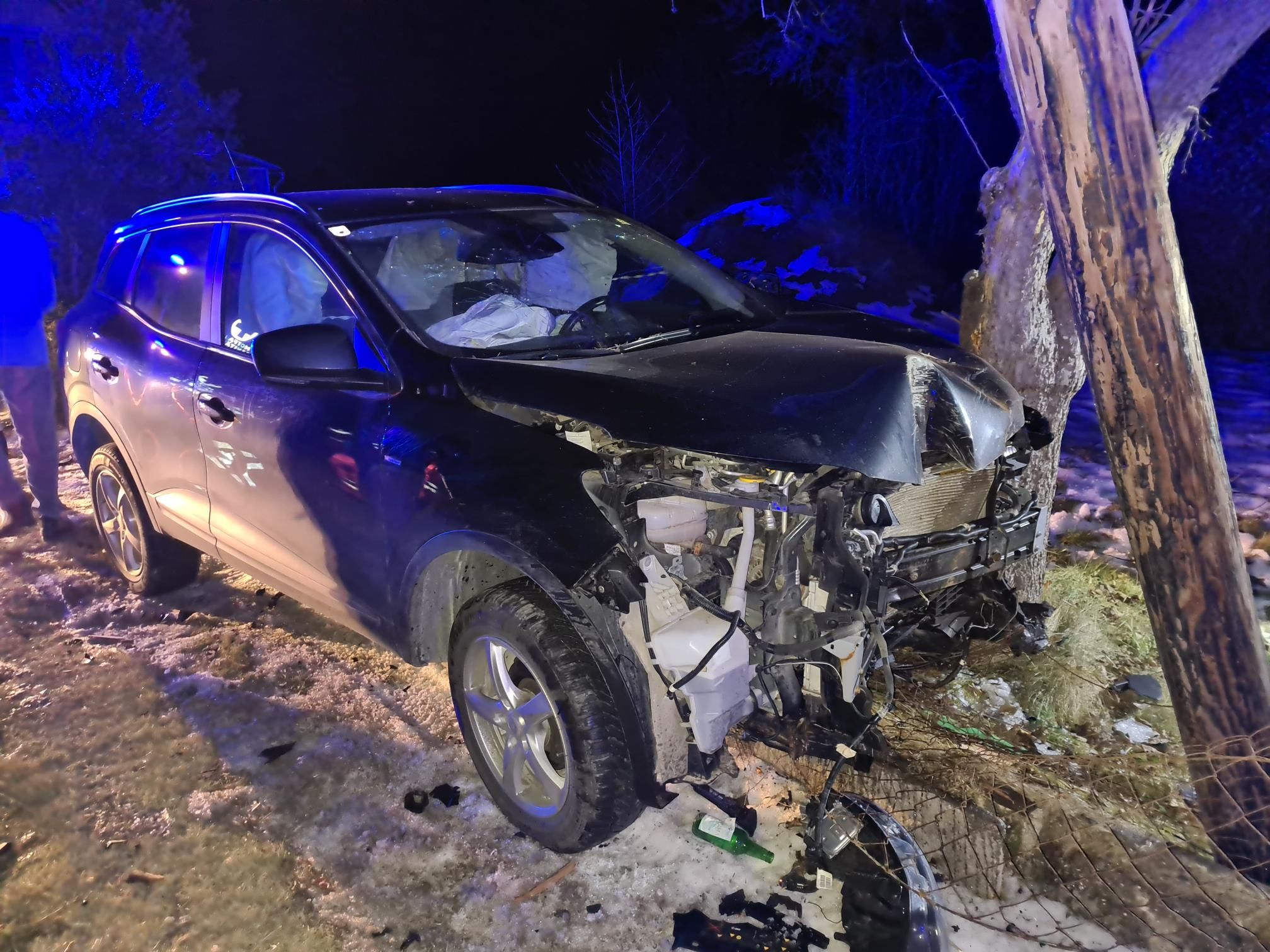 Der Lenker kam von der Straße ab und rammte den Strommasten.