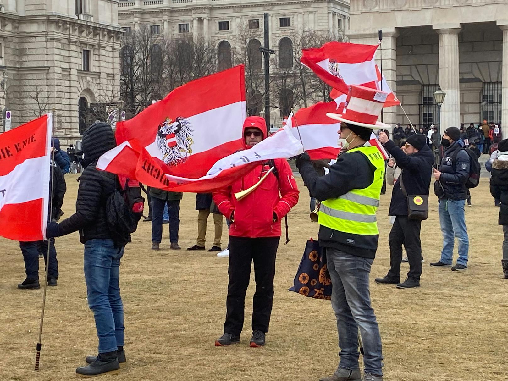 Corona-Demo in Wien – Polizei mit Großaufgebot im Einsatz