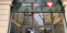 Farb-Attacke auf Bundesheer-Shop – Polizei ermittelt