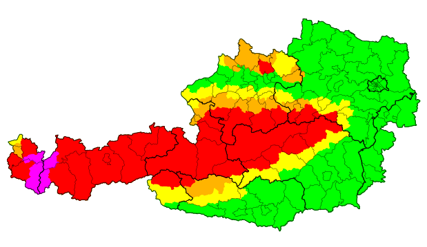 Schneewalze trifft Österreich: die aktuellen Unwetter-Warnungen am 31. Jänner 2022.