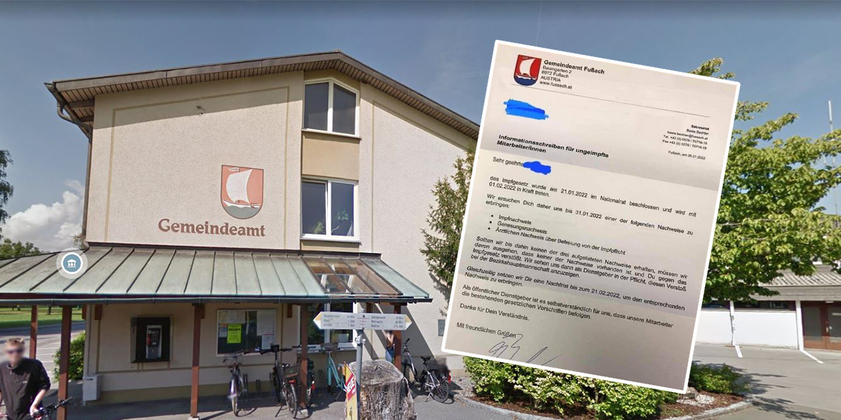 Der Bürgermeister von Fußach (V) droht seinen Mitarbeitern mit einer Anzeige, sollten sich diese nicht binnen drei Wochen impfen lassen.