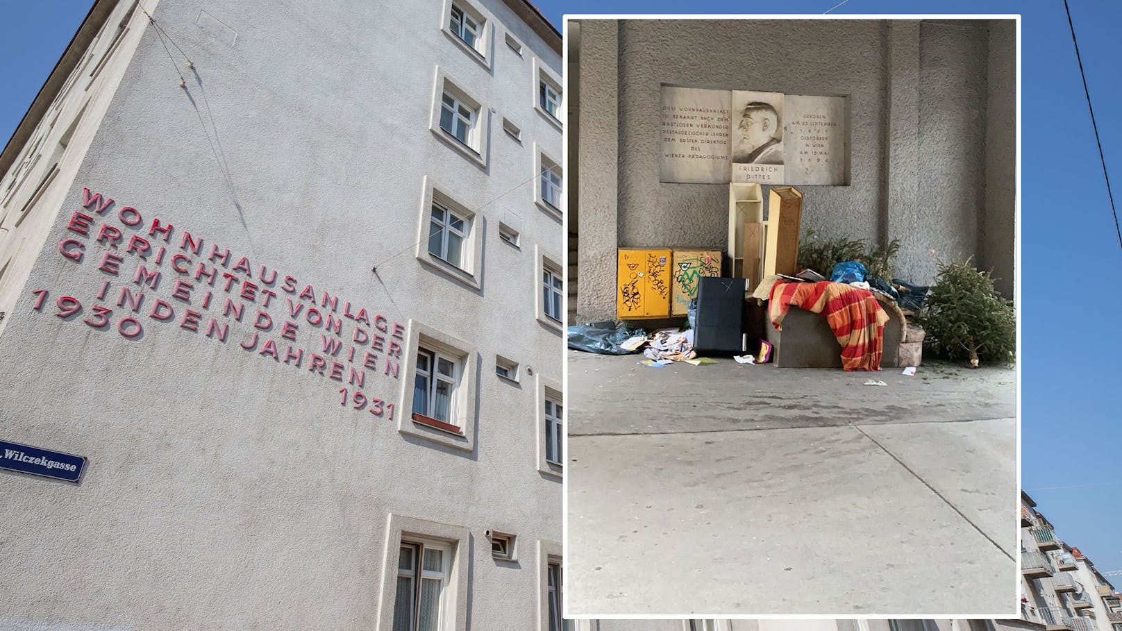 Die Bewohner des Dittes-Hofs in Wien-Döbling sind über den Zustand entsetzt