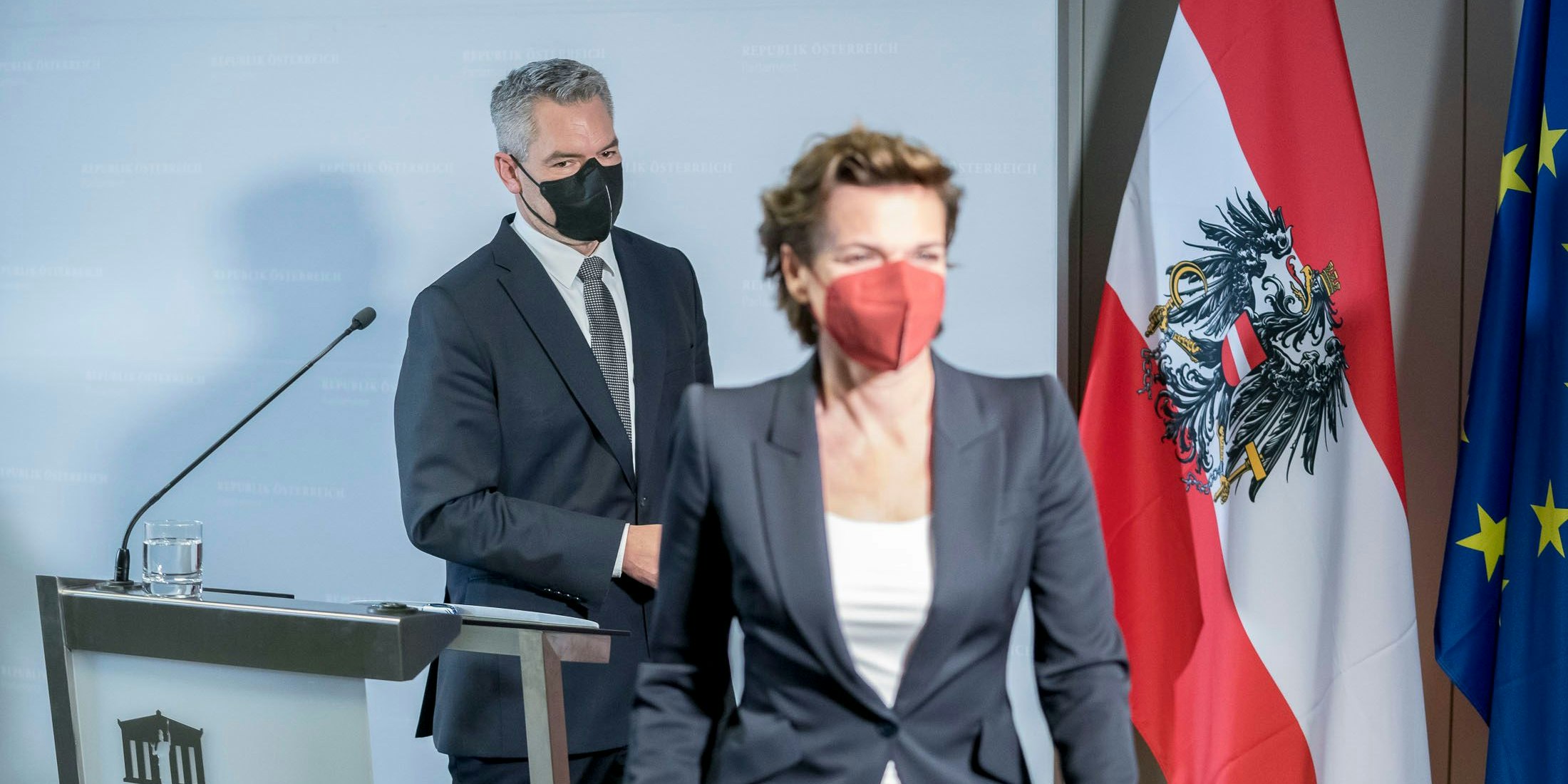 ÖVP-Kanzler Nehammer und Rendi-Wagner (SPÖ)