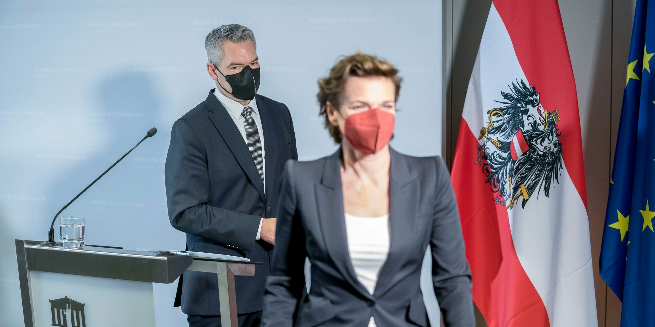 ÖVP-Kanzler Nehammer und Rendi-Wagner (SPÖ)