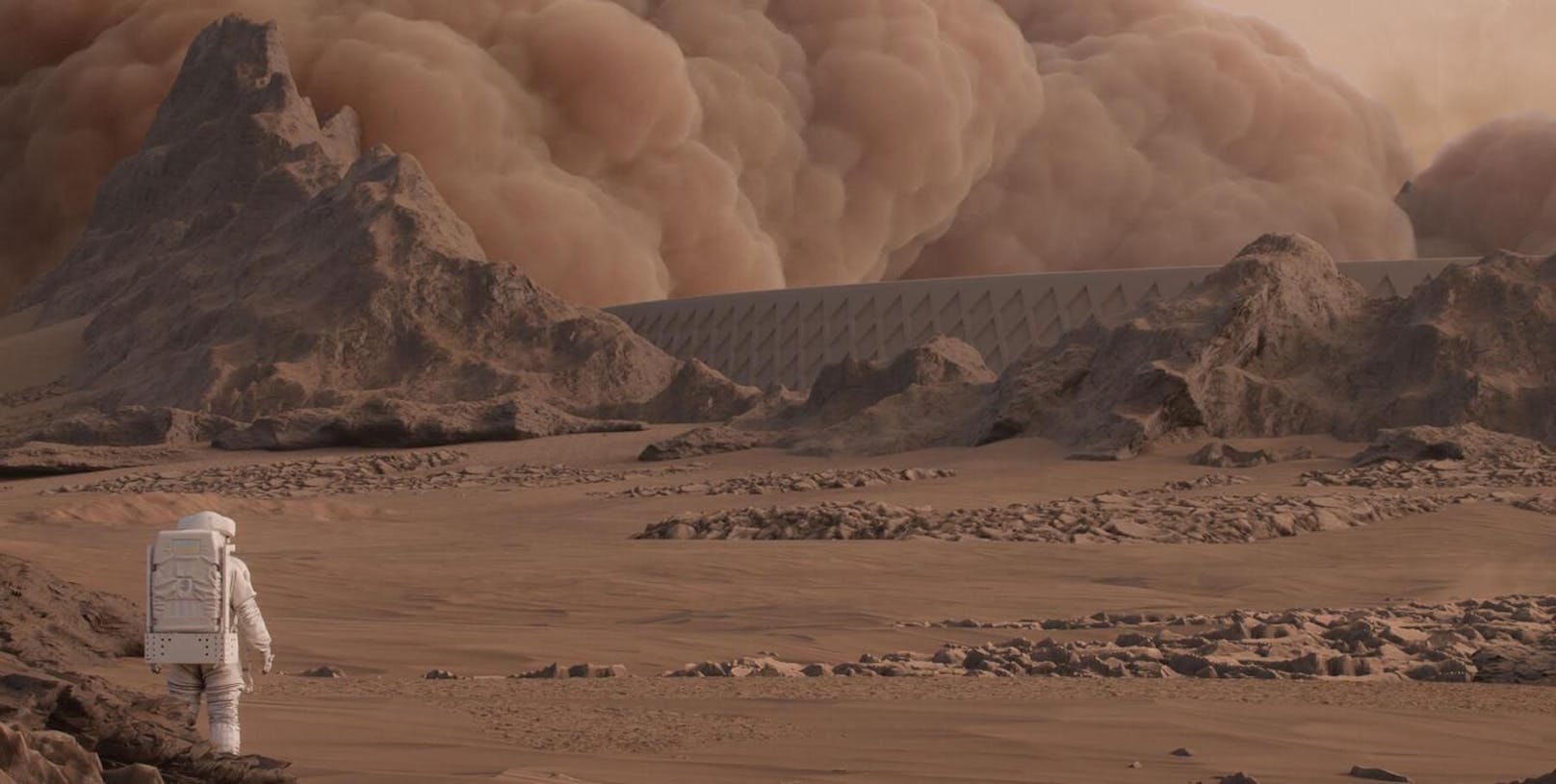 So könnte die Mars-Siedlung von Aussen aussehen: Eine donutförmige Struktur …