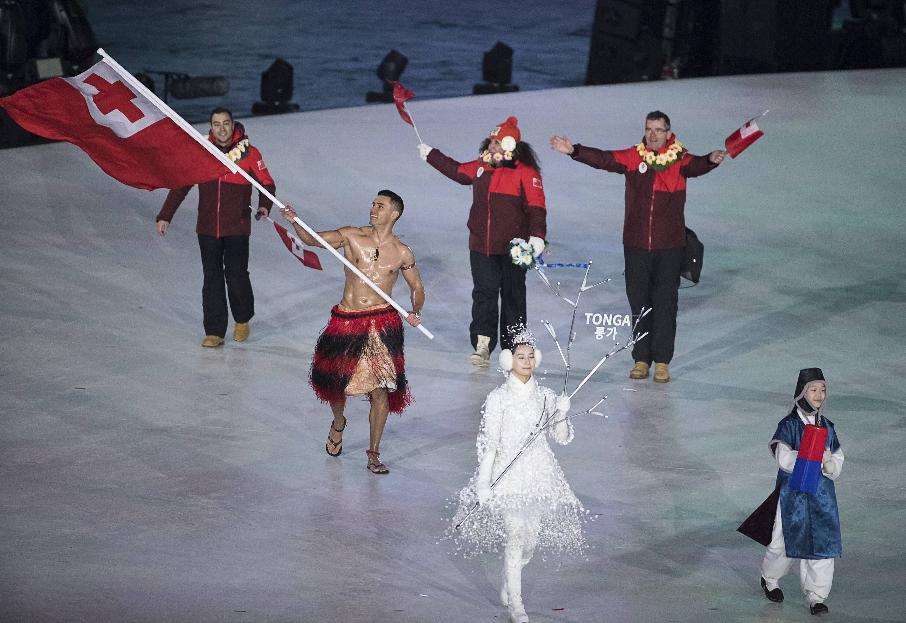 Pita Taufatofua in Pyeongchang. 