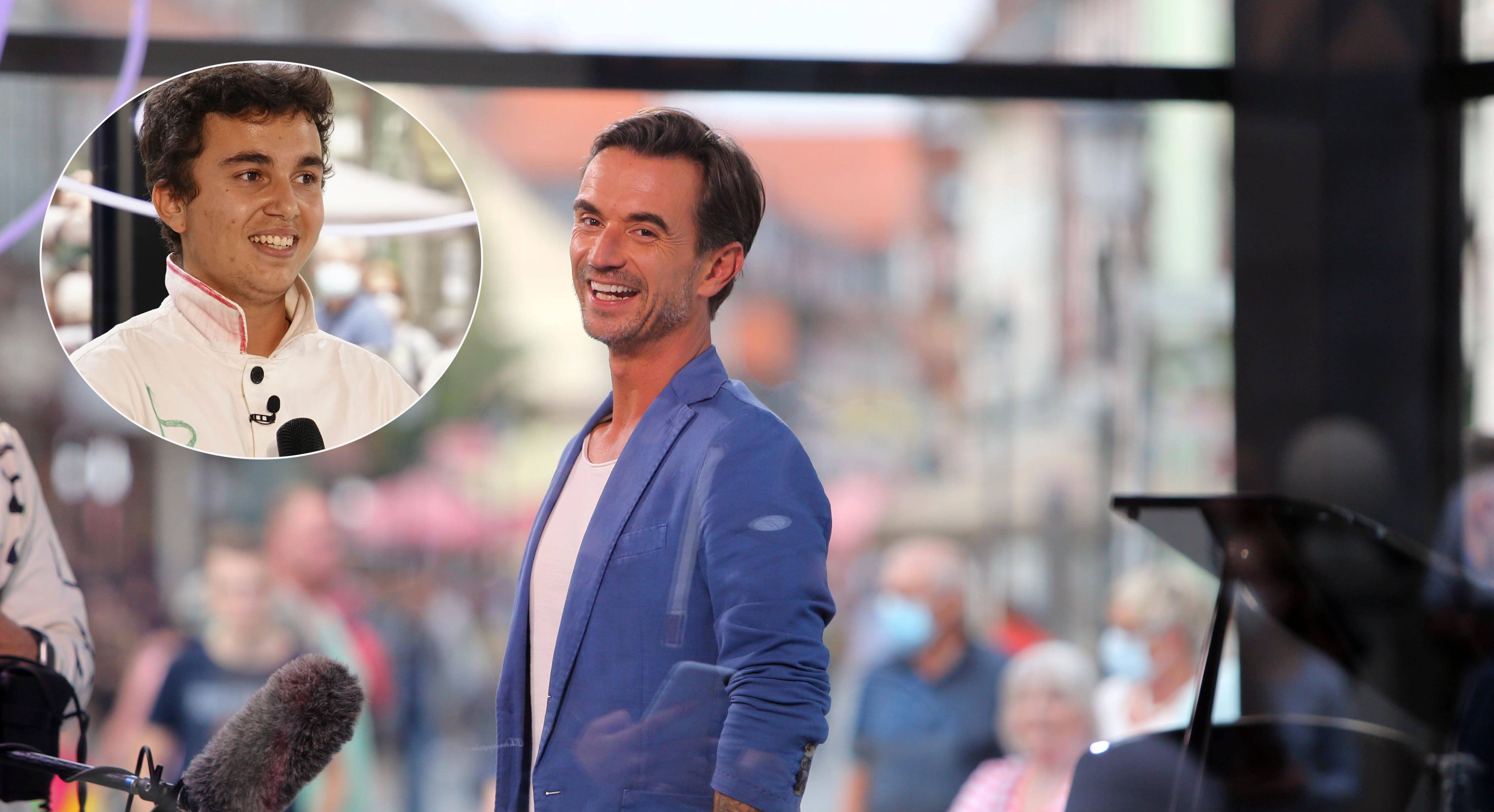 Florian Silbereisen und Kandidat Renas Ates