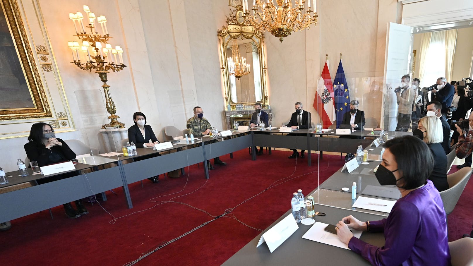 Sitzung der Bundesregierung mit den Landeshauptleuten und der gesamtstaatlichen COVID-Krisenkoordination (GECKO) (Archivfoto Jänner 2022)