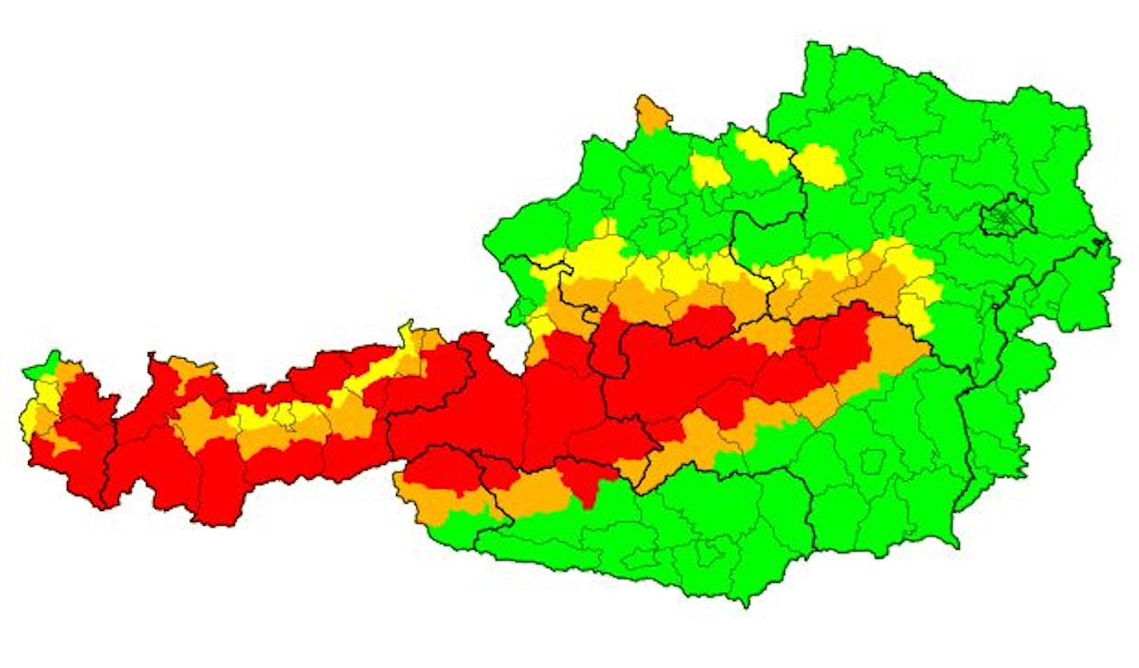 Aktuelle <strong>Schnee-Warnungen</strong> am 7. Februar 2022, Stand 6.20 Uhr.