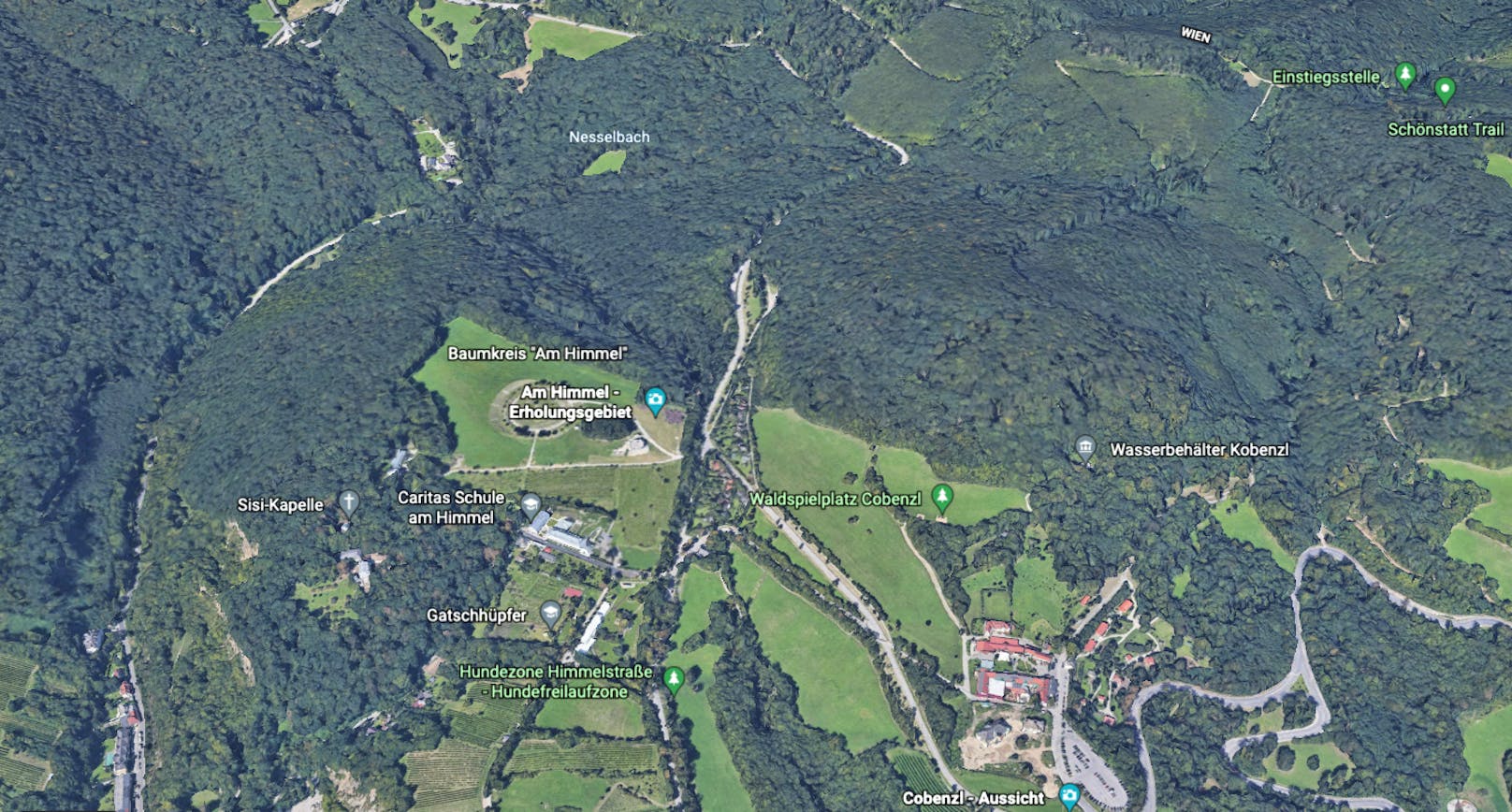 Nördlich des Cobenzl liegt der "Handleinsberg". In alten Karten ist er eingetragen, manche Döblinger kennen ihn noch. In der offiziellen Karte der Stadt fehlt er aber – noch.