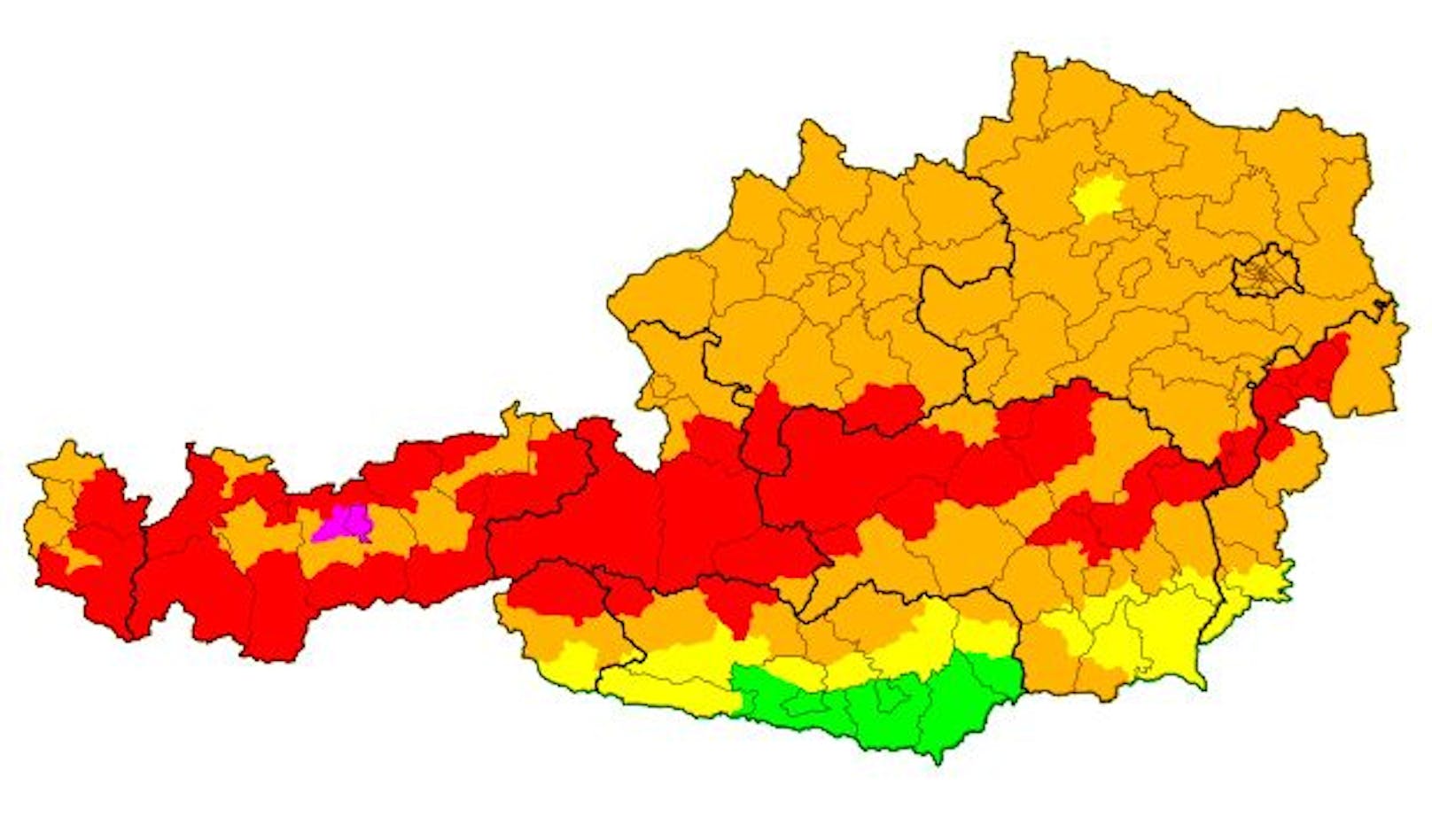 <strong>Alle Unwetter-Warnungen</strong> am 7. Februar 2022, Stand 6.20 Uhr.